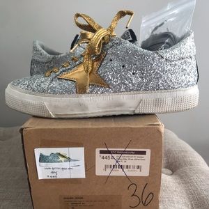 Golden Goose May Silver Glitter/Gold Star